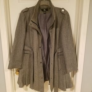 CK wool blend belted coat used